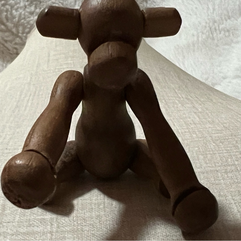 Vintage wooden Articulated Monkey Figurine By Zoo-Line, Japan 1960's